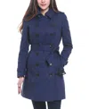 Kimi & Kai Women's Adley Water Resistant Hooded Trench Coat In Navy