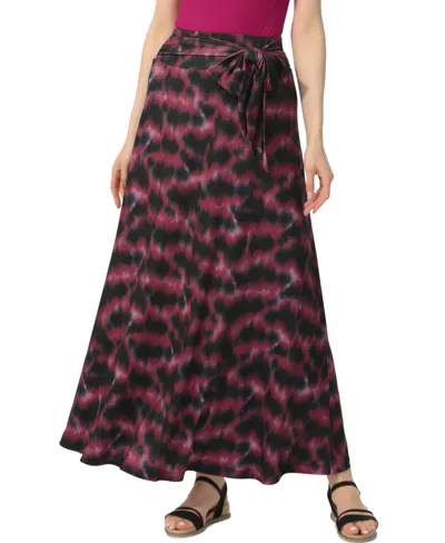 Kimi & Kai Women's Belted Pull On Maxi Skirt