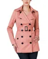 Kimi & Kai Women's Noa Water-resistant Shell Trench Coat In Guava