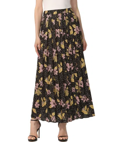 Kimi & Kai Women's Print Box Pleat Maxi Skirt