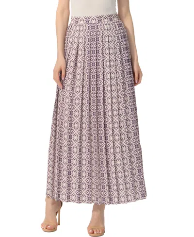 KIMI & KAI WOMEN'S PRINT BOX PLEAT MAXI SKIRT
