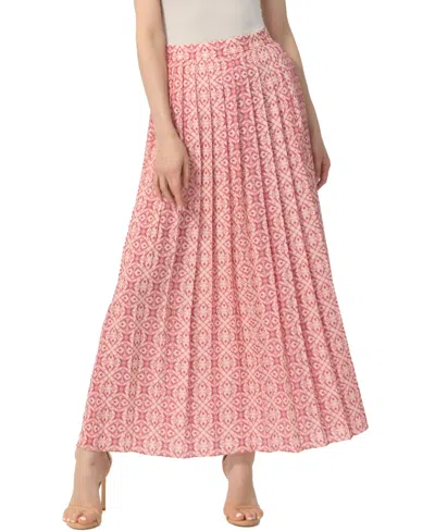 KIMI & KAI WOMEN'S PRINT BOX PLEAT MAXI SKIRT