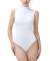 Kimi & Kai Women's Turtleneck Sleeveless Bodysuit In White