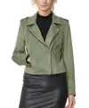 Kimi & Kai Willa Faux Suede Moto Jacket In Green