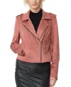 Kimi & Kai Women's Willa Faux Suede Moto Jacket In Pink