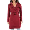 Kimi & Kai Womens Woven Long Sleeves Trench Coat In Red