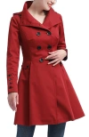 Kimi & Kai Adele Hooded Trench Coat In Red