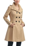 Kimi & Kai Adele Hooded Trench Coat In Tan