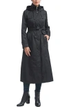 Kimi & Kai Aine Hooded Long Rain Coat In Black