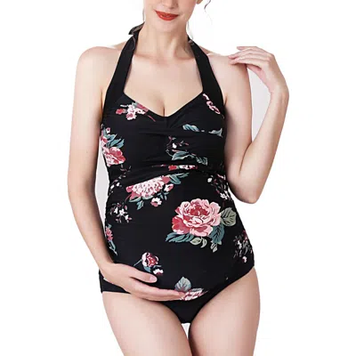 Kimi & Kai Arely Floral Print Upf50+ Two-piece Maternity Swimsuit In Multicolored