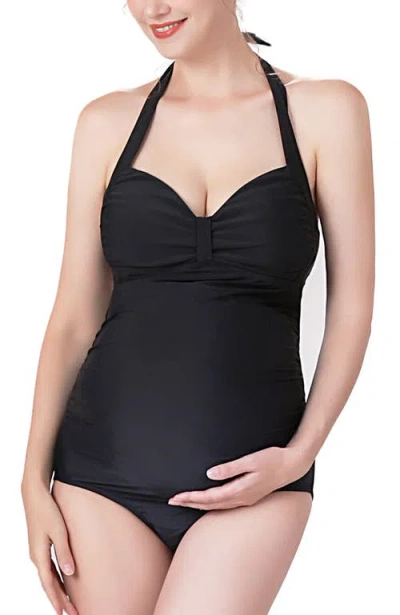 Kimi & Kai Dana Upf 50+ One-piece Maternity Swimsuit In Black