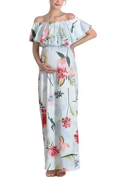 Kimi & Kai Deya Off The Shoulder Maternity/nursing Maxi Dress
