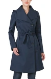 Kimi & Kai Elsa  Hooded Trench Coat In Blue