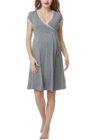 Kimi & Kai Jenny Maternity/nursing Nightgown In Gray