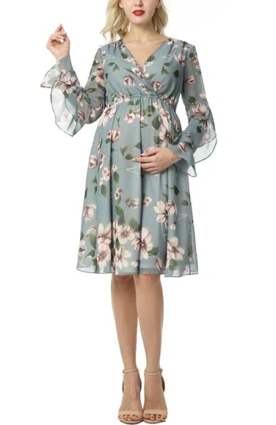 Kimi & Kai Salena Maternity Floral Print Dress