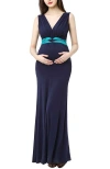Kimi & Kai Scarlett Colorblock Maternity  Maxi Dress