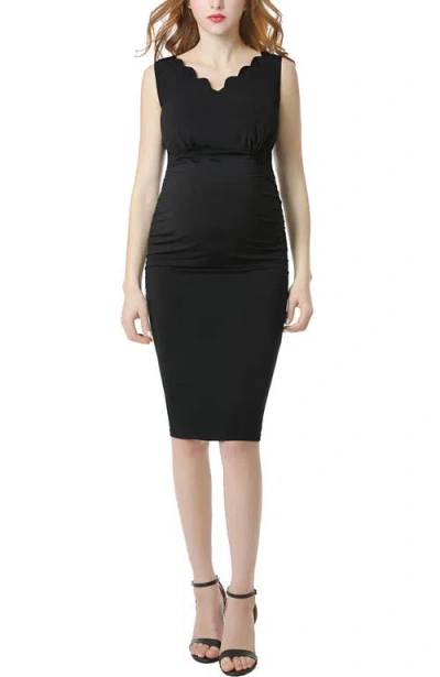 Kimi & Kai Talula Scalloped V-neck Maternity Sheath Dress