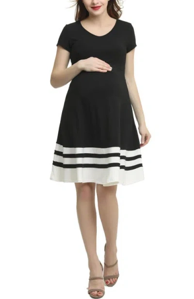 Kimi & Kai Theresa Colorblock Maternity Skater Dress