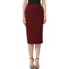 Kimi & Kai Knit Pencil Skirt In Wine