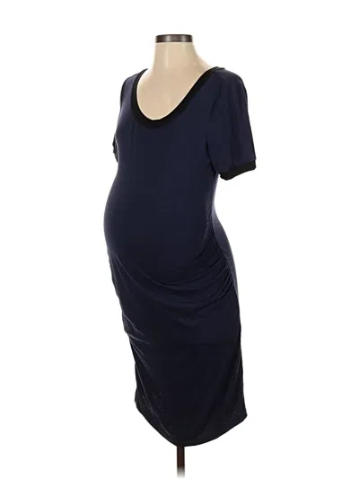 Pre-owned Kimi + Kai Maternity Casual Dress In Blue