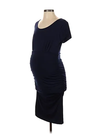 Pre-owned Kimi + Kai Maternity Cocktail Dress In Blue