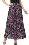Kimi & Kai Print Box Pleat Maxi Skirt In Multi