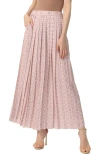 Kimi & Kai Print Box Pleat Maxi Skirt In Violet