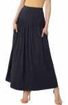 Kimi & Kai Tiered Maxi Skirt In Navy