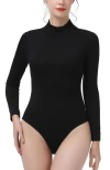 Kimi & Kai Turtleneck Long Sleeve Bodysuit In Black