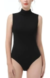 Kimi & Kai Turtleneck Sleeveless Bodysuit In Black