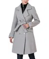 Kimi & Kai Women's Bailee Wool Trench Coat With Removable Bib In Gray