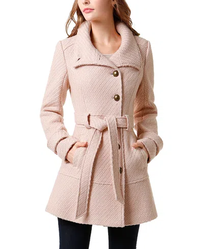 Kimi & Kai Women's Belted Boucle Wool Trench Coat In Blush