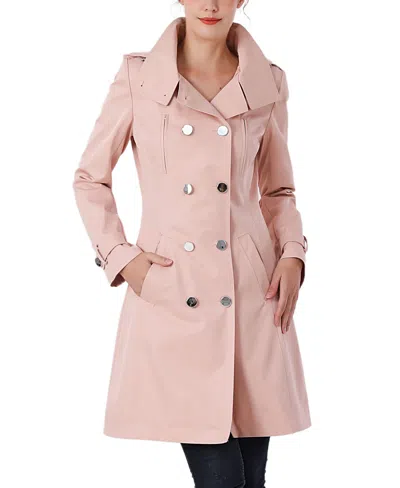 Kimi & Kai Women's Eeva Water-resistant Hooded Trench Coat In Blush