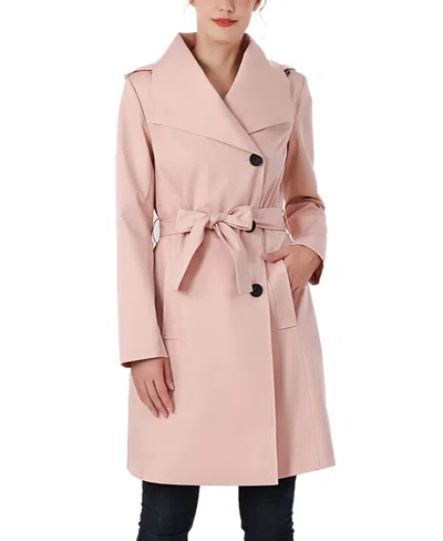 Kimi & Kai Women's Elsa Water-resistant Hooded Trench Coat In Blush