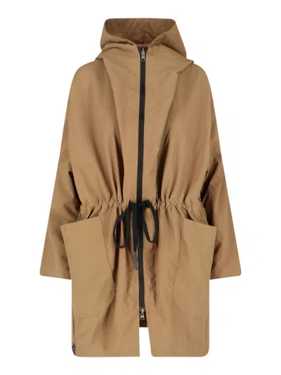 Kimono Rain Brown No-rain Water-repellent Hooded Parka