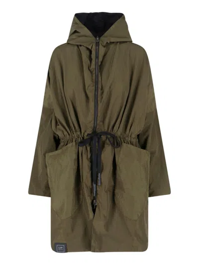 Kimono Rain Green Reversible No-rain Hooded Outerwear Parka