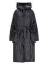 Kimono Rain Oversized Hooded Down Jacket - Black