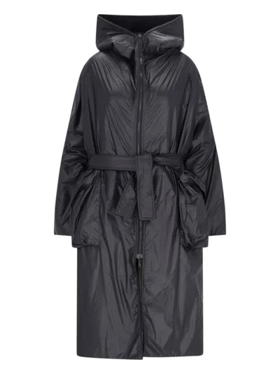Kimono Rain Oversized Hooded Down Jacket – Black
