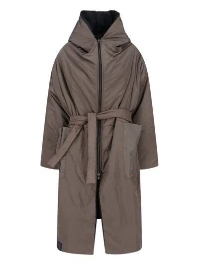 KIMONO RAIN REVERSIBLE WATERPROOF COAT - BROWN AND BLACK