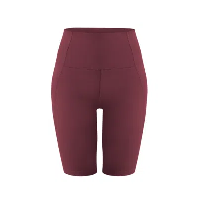 Kin + Ally Women's Red Willow Compression Bike Short In Activeknit - Wine