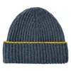 Kinalba Men's Blue / Gold Gents Slate Chunky Ribbed Cashmere Beanie Hat In Multi