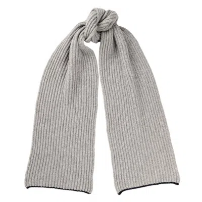 Kinalba Men's Blue / Grey Gents Light Grey Chunky Ribbed Cashmere Scarf In Gray