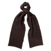 Kinalba Men's Brown / Grey Gents Cocoa Mid-weight Ribbed Cashmere Scarf In Multi