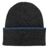 Kinalba Men's Grey / Blue Gents Charcoal Mid-weight Ribbed Cashmere Beanie Hat In Multi