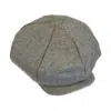 Kinalba Men's Grey Herringbone Cashmere Baker Boy Cap In Grey
