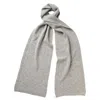 Kinalba Men's Light Grey Moss Stitch Cashmere Scarf In Gray