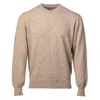 Kinalba Men's Neutrals Unisex Taupe Fine Plain Cashmere Crew Neck Sweater In Neutral
