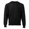 Kinalba Men's Unisex Black Fine Plain Cashmere Crew Neck Sweater In Black