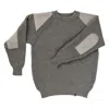 Kinalba Men's Unisex Mid-grey Fisherman's Rib Cashmere Crew Neck Sweater In Gray