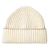Kinalba White / Neutrals Ladies White Chunky Ribbed Cashmere Beanie Hat In White